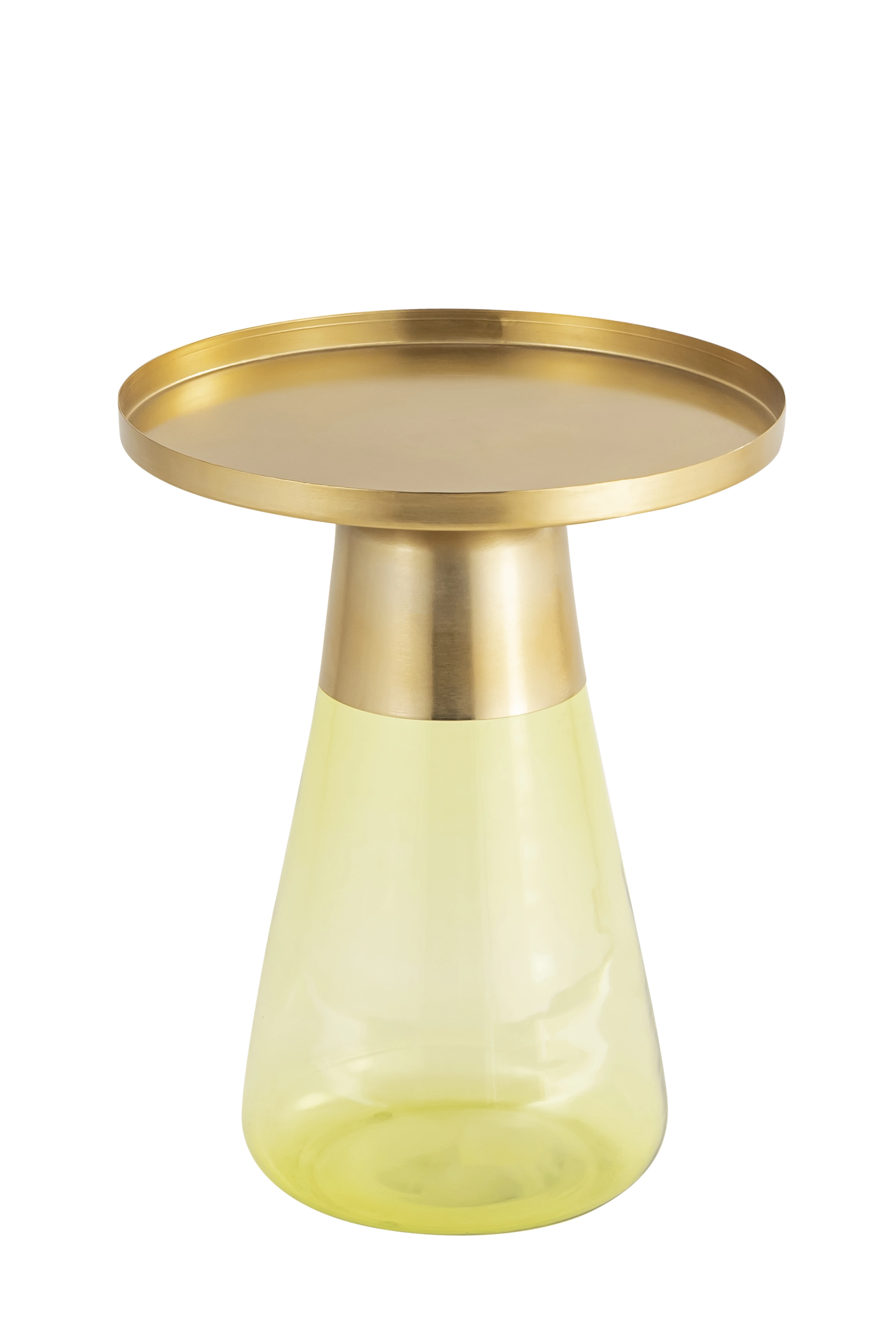 Albany Living ET208 Glass based Side Table with golden top in Green