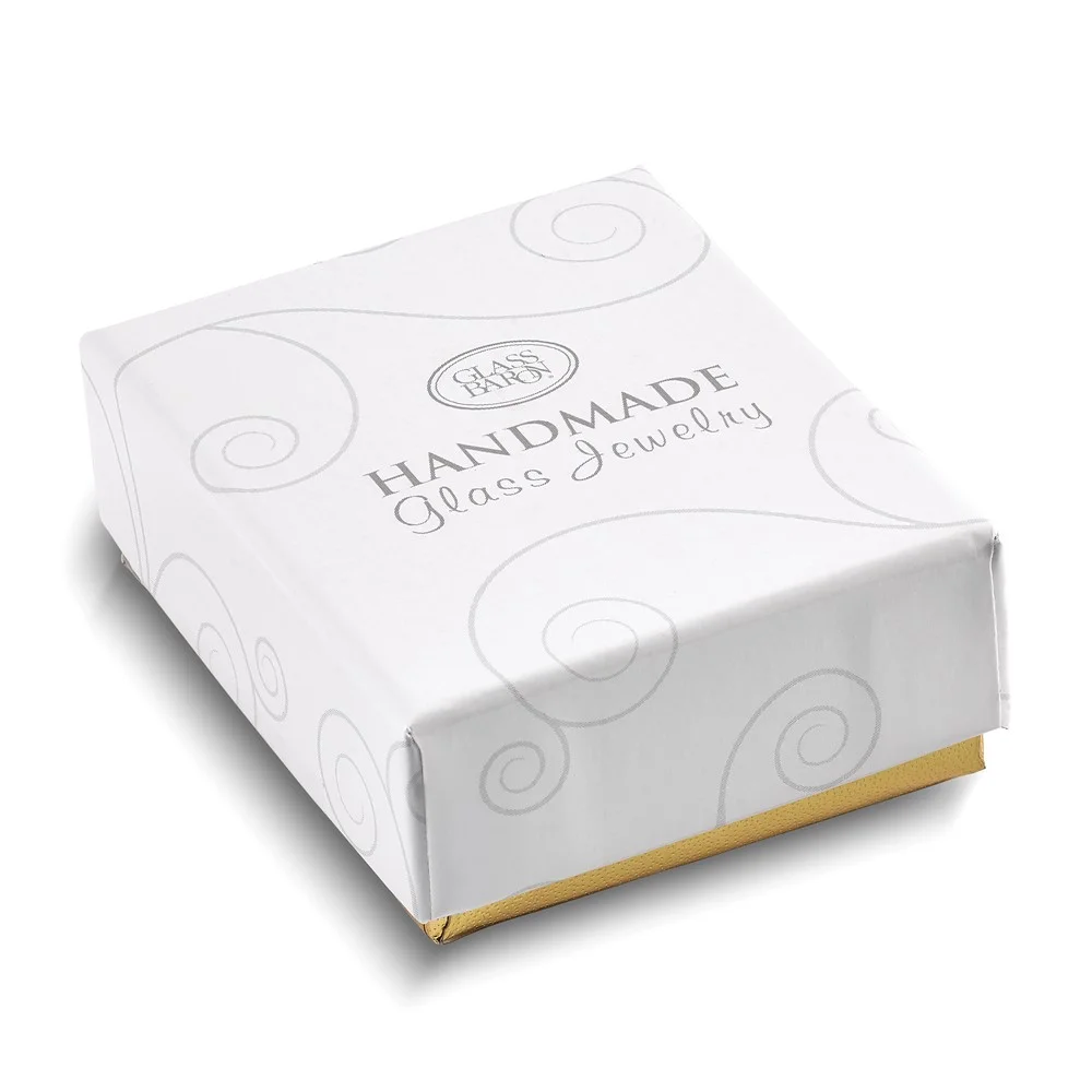 Glass Baron 22K Gilding Accent Gold-trim Turquoise Glass with Crystal from Swarovski Accent Dolphin 18 inch Gold-tone Necklace QGM9398