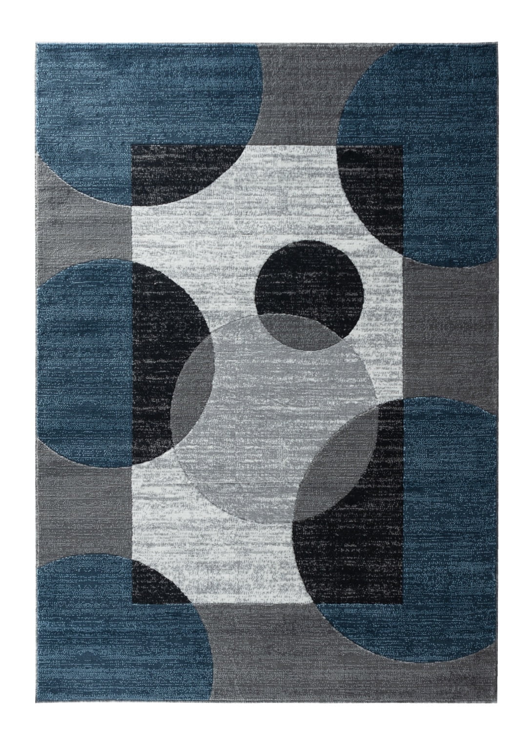 RUG AND DECOR Newport Collection Modern Abstract Design Area Rug Blue Black White Grey Living Room Bed Room Carpet Alfombras para Sala