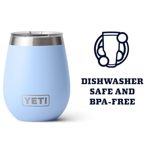 YETI Rambler 10 oz Wine Tumbler, Vacuum Insulated, Stainless Steel with MagSlider Lid, Navy
