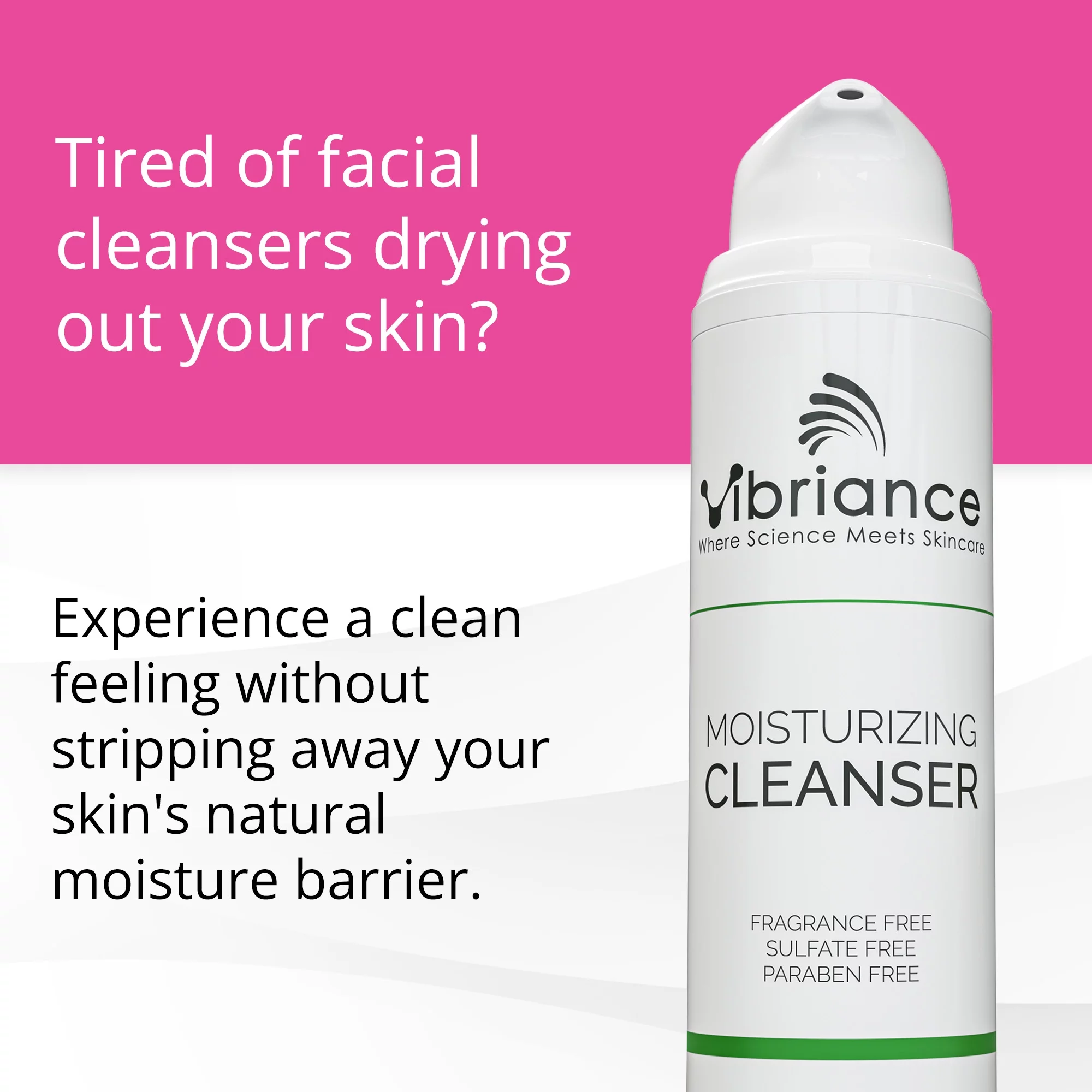 Vibriance Ultra-Gentle Face Moisturizing and Refreshing Cleanser, Impurity and Makeup Remover | Sulfate-free, Paraben-free | 5.1 fl oz (150 ml)