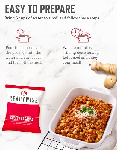 ReadyWise Emergency Food Supply - 18 Servings Favorites Box, Survival Food Kit with Freeze Dried Prepper Food & Dehydrated Meals, Camping Essentials for Backpacking & Hiking, up to 25 Year Shelf Life