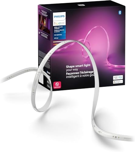 Philips Hue Indoor 16 Ft Smart LED Solo lightstrip Base Kit - 1 Pack - Control with Hue App - Compatible with Alexa, Google Assistant and Apple HomeKit
