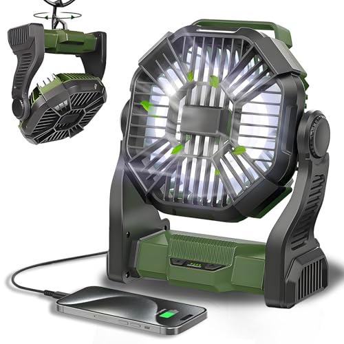 CONBOLA Portable Fan Rechargeable, 20400mAh Cordless Battery Powered Fan with LED Lantern, USB C Battery Operated for Travel Bedroom Home Camping Tent Office Beach Desk Fishing Outdoor