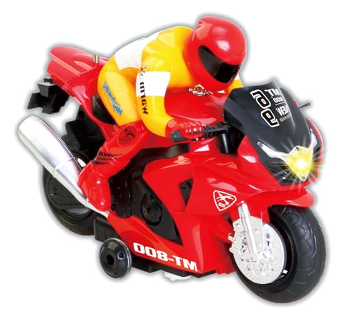 PowerTRC Unleash The Ultimate Racing Thrill | 360 Degree Rotate Spinning RC Race Motorcycle | Remote Control Race Biker with Dazzling Light and Sound Effect for Kids (Yellow)