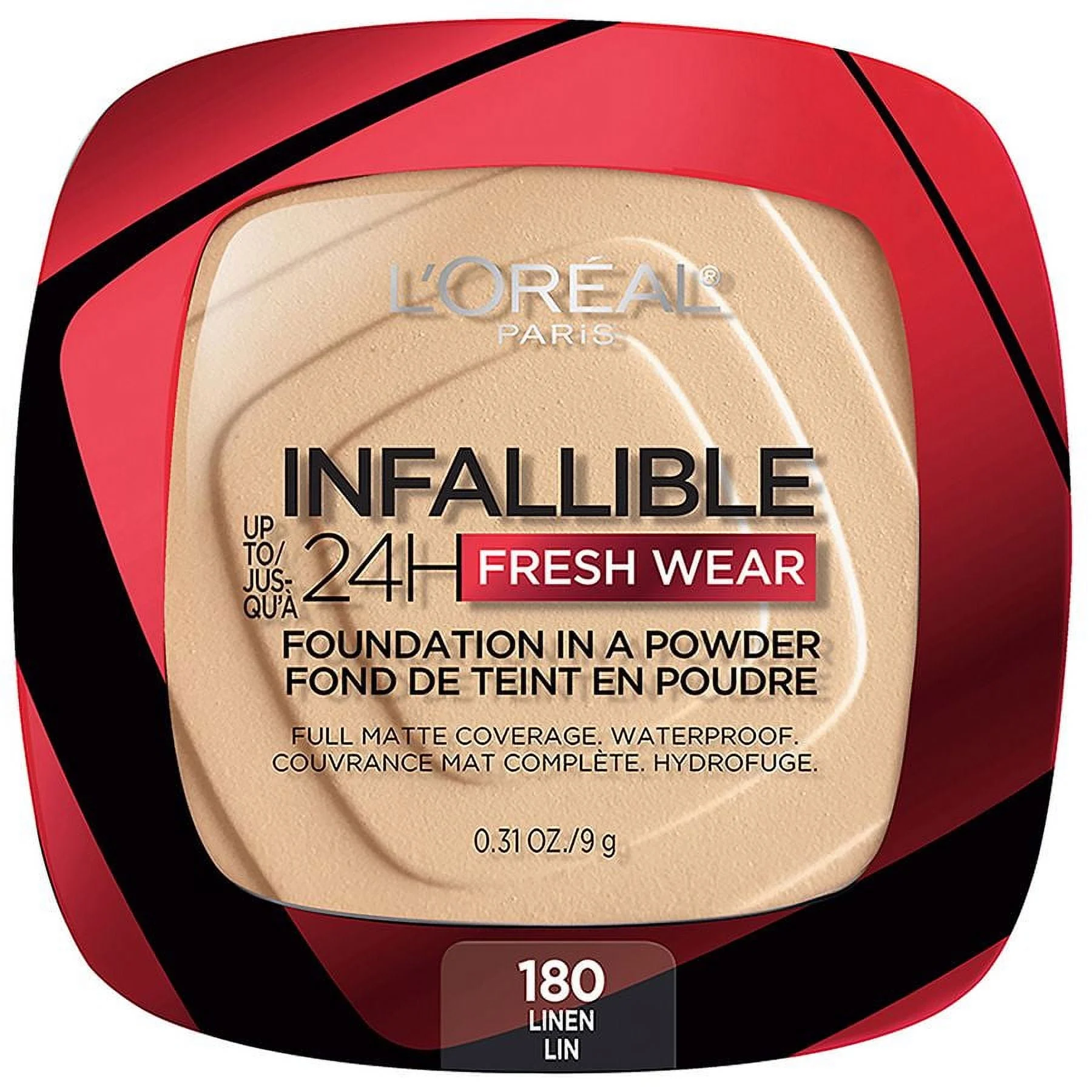 L'Oreal Paris Infallible Up to 24 Hour Fresh Wear Foundation in a Powder, Linen 0.31oz Pack of 2