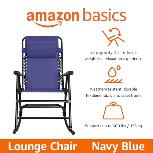 Amazon Basics Foldable Rocking Chair - Blue
