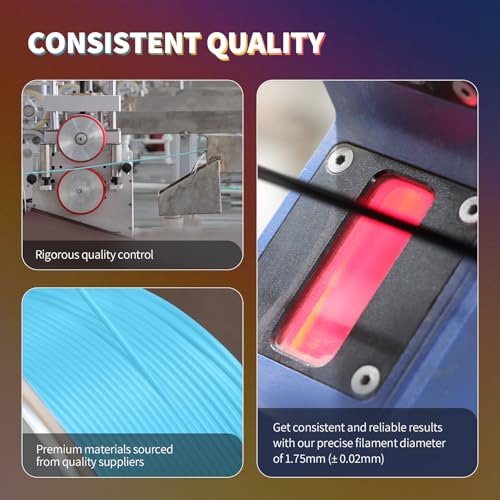 OVERTURE PLA Filament 1.75mm PLA 3D Printer Filament, 2kg Cardboard Spool (4.4lbs), Dimensional Accuracy +/- 0.02mm, Fit Most FDM Printer (Black 2-Pack)