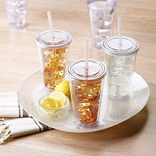 Cupture Classic 16 oz Double Wall Tumbler 12-Pack with Lid & Straw