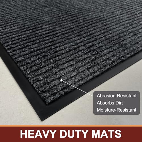 Vicwe Indoor Outdoor Door Mat, 4'x6' Heavy Duty Front Door Mat, Non-Slip Washable Doormats Entrance Mats, Dirt Resistant and Absorbent Doormat, Commercial Outdoor Entrance Floor Mat for Home Office