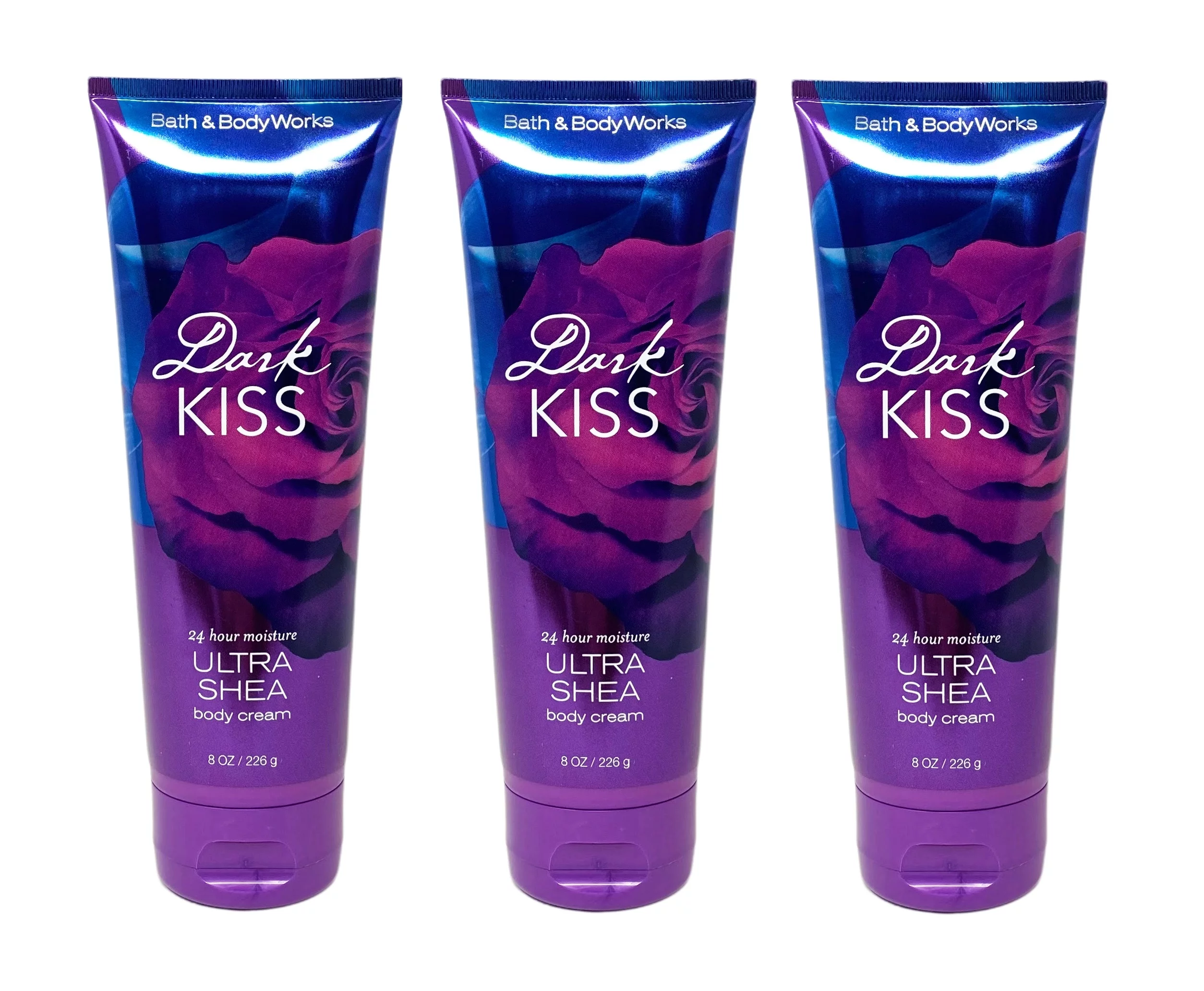 Bath and Body Works Dark Kiss Ultra Shea Body Cream 3 Piece Set - 8 oz / 226 g each