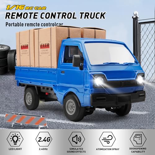 RC Car 1/16 RC Drift Car RTR Remote Control Racing Pickup Truck 2WD Truck Drift Crawler Off Road 2.4G with Spray Music and Light Vehicle Hobby Grade Toy Model for Kids and Adult (Green-1)