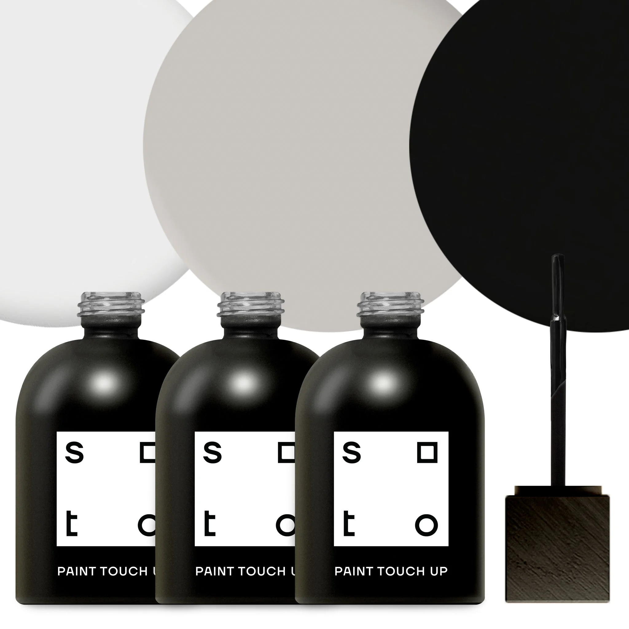 Soto Appliance + Porcelain Paint Touch Up, High-Gloss, 1.5 Ounces (Set of 3, Greys & Black)