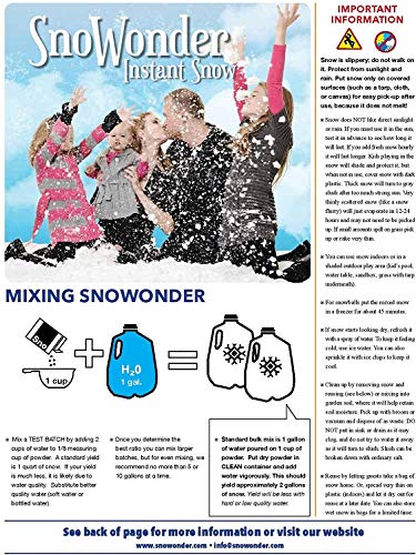 Let it Snow and SnoWonder Instant Snow Powder for Slime and Holiday Decorations - Artificial Snow Mix Makes 2 Gallons of Fake Snow - Made in The USA