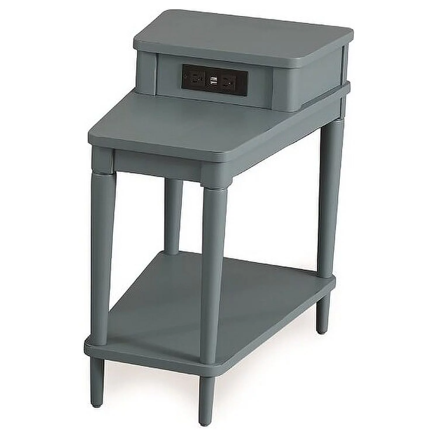 The Gray Barn  Farmhouse Wood Charging Wedge Table Indigo Charging Station