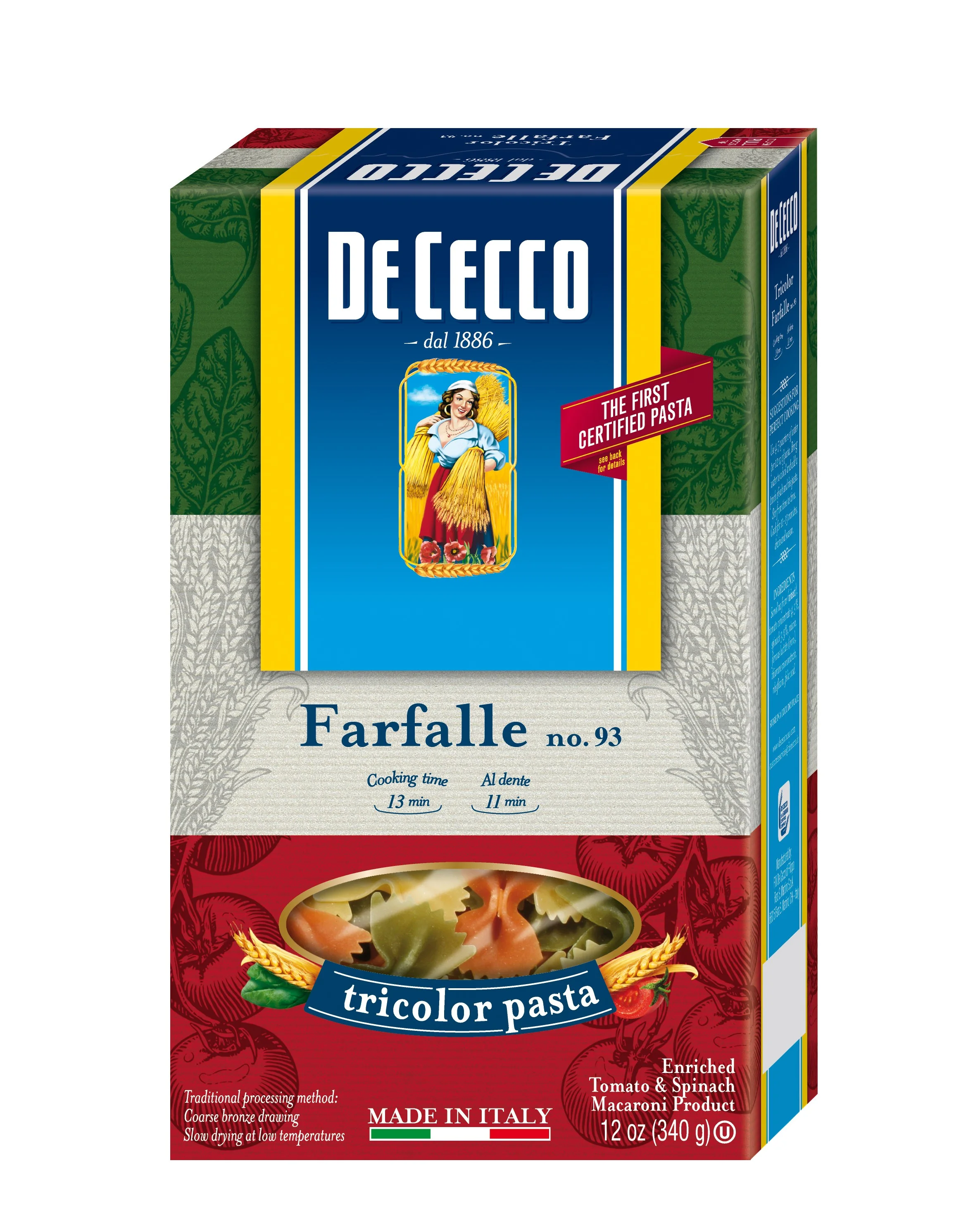 De Cecco Tricolor Farfalle, 12 Oz