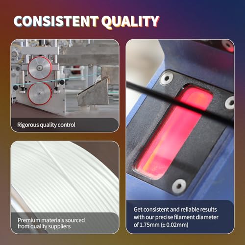 OVERTURE PLA Filament 1.75mm PLA 3D Printer Filament, 2kg Cardboard Spool (4.4lbs), Dimensional Accuracy +/- 0.02mm, Fit Most FDM Printer (Black 2-Pack)