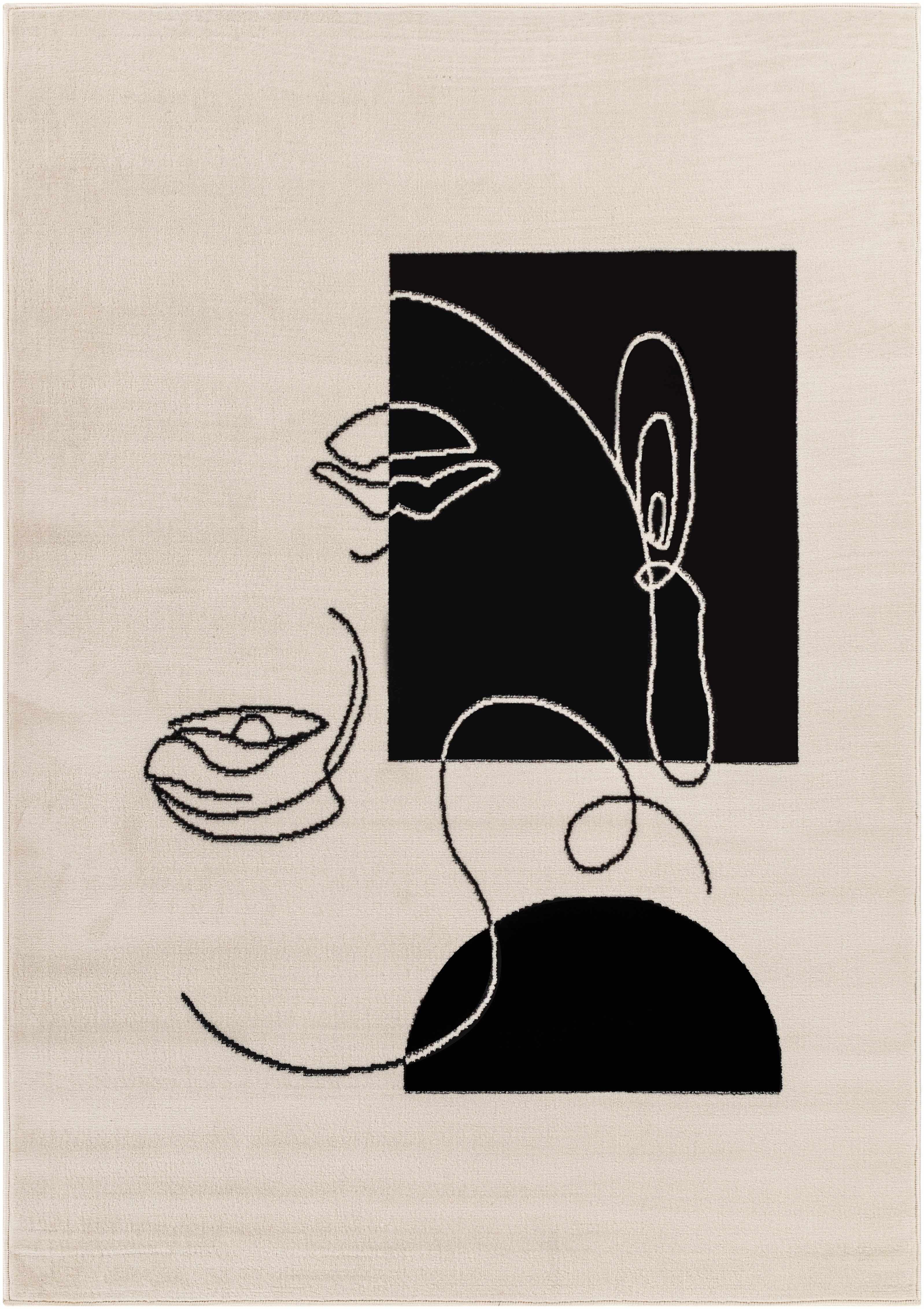 Hauteloom Ajani Living Room, Bedroom Area Rug - Brown, Black, Gray - 6'7