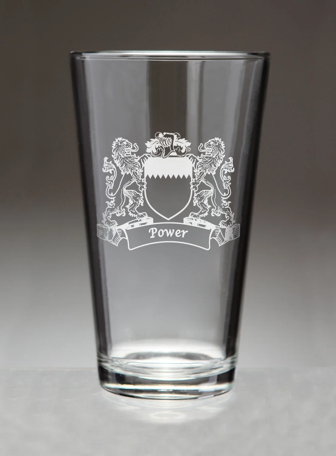 Power Irish Coat of Arms Lions Pint Glasses (Sand Etched)