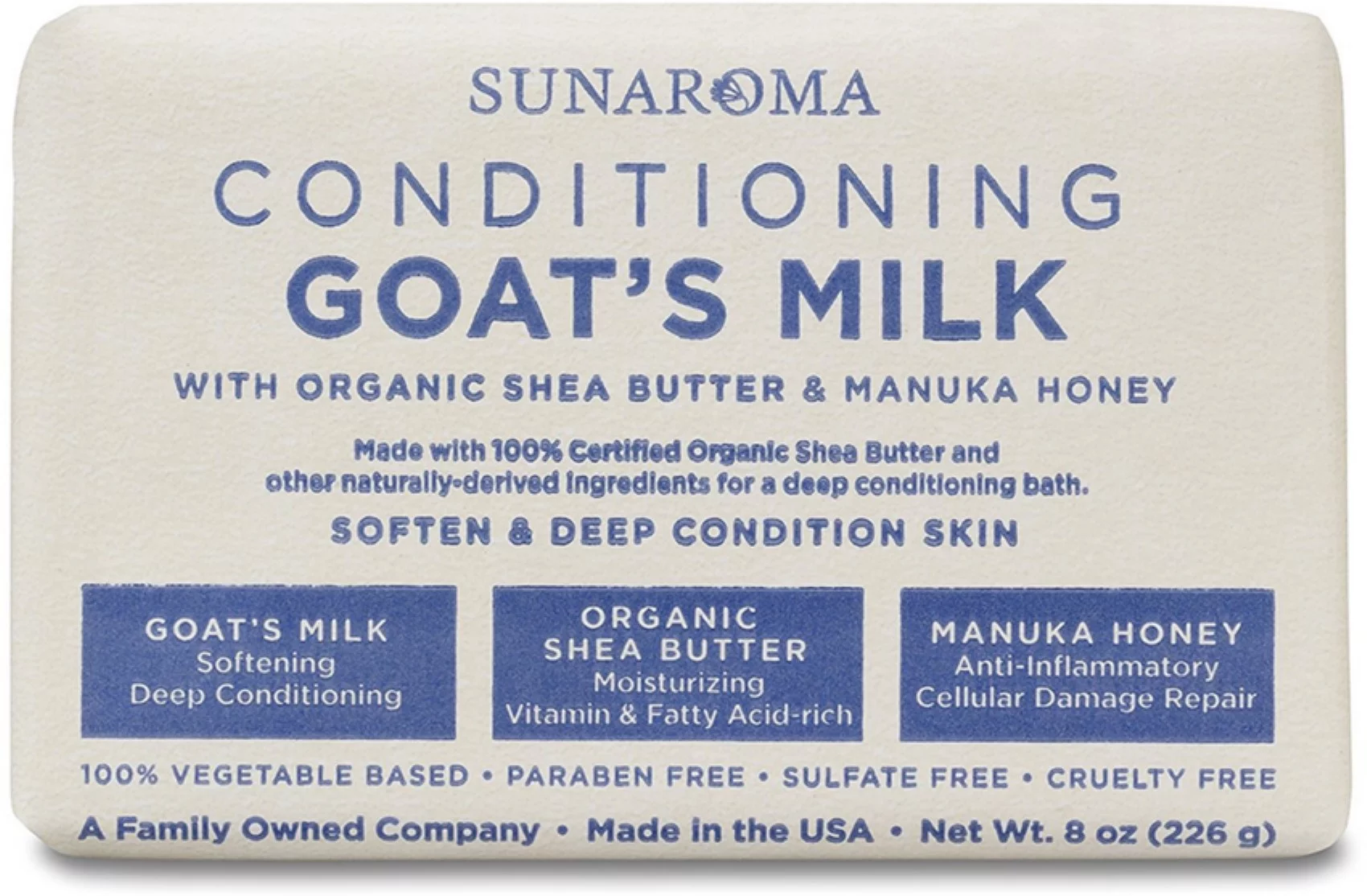 Sunaroma Conditioning Goat's Milk Soap 8 oz (Pack of 3)