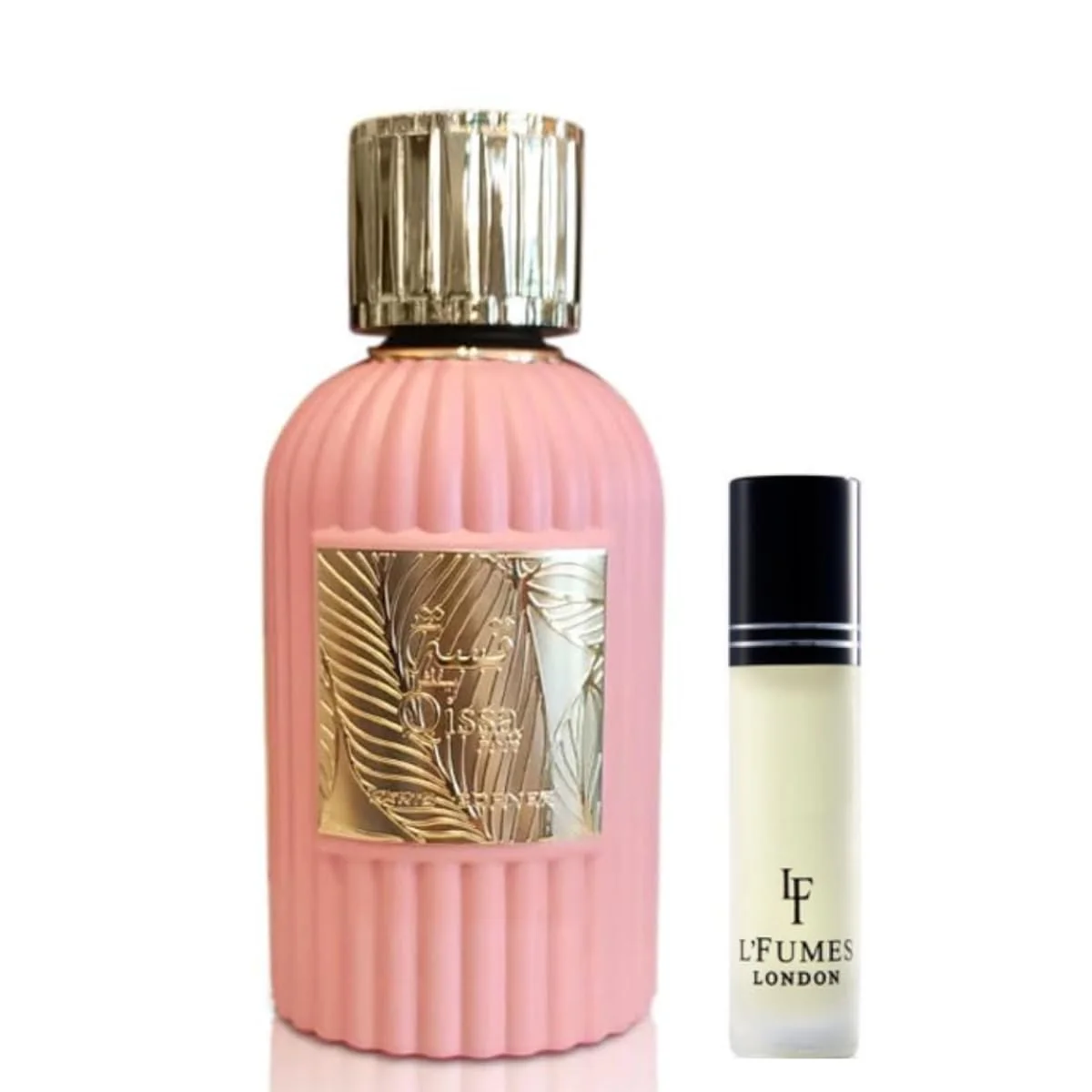 Paris Corner Qissa Pink Perfume EDP 3.4Fl Oz with 8ml L'Fumes Roll-On Layering Perfume Oil UNISEX - EDP and Oil Combo