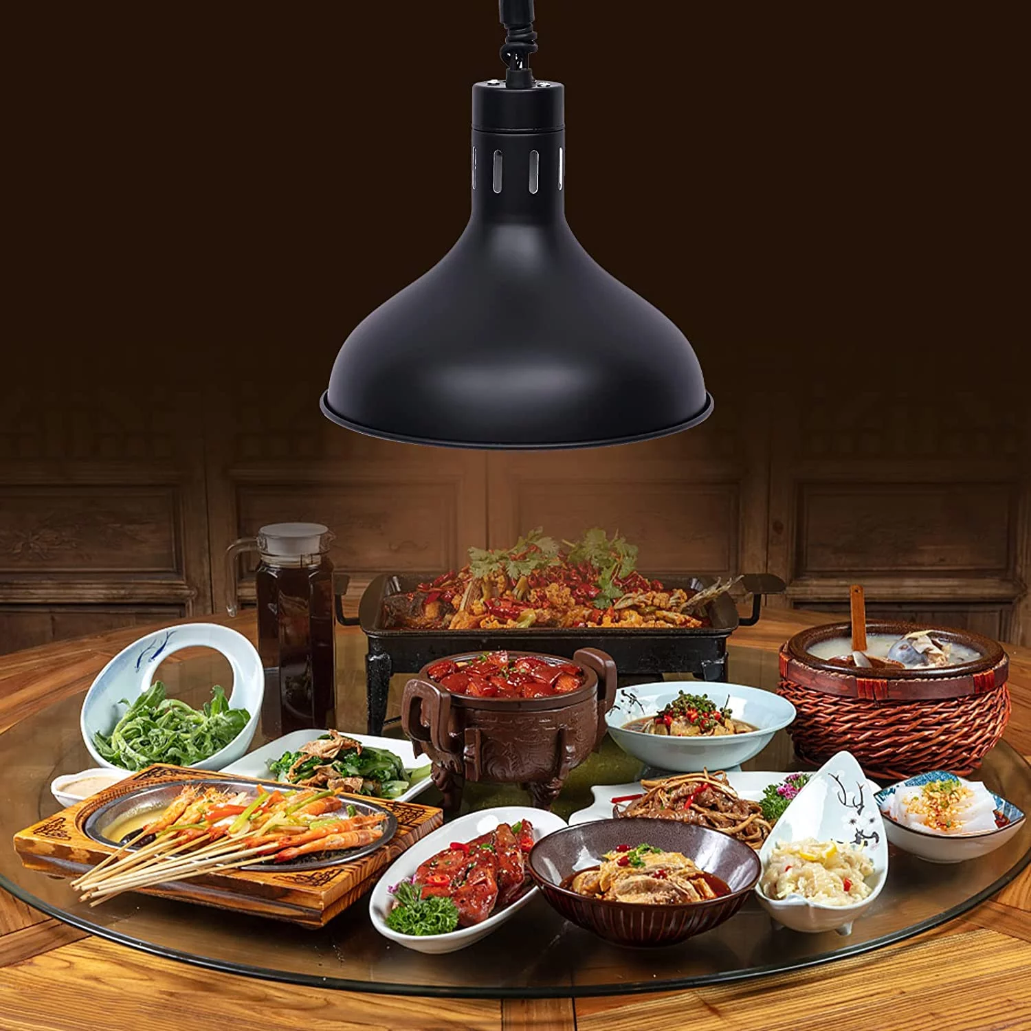 Miumaeov Food Heat Lamp Commercial Food Warmer Lamp Food Heating Lamp 250W Hanging