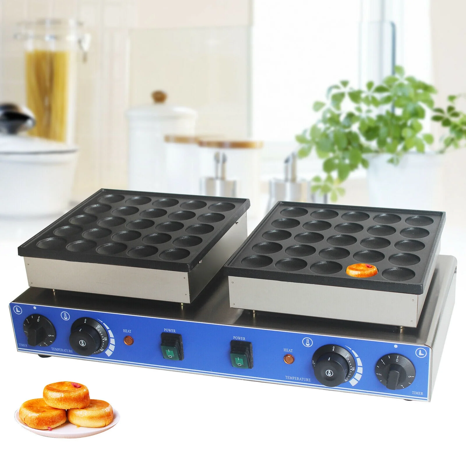 Mini 50PCS Dutch Pancake Baker Commercial Waffle Maker Machine 1.8in Nonstick Nonstick 110v Electric 50pcs 1.7