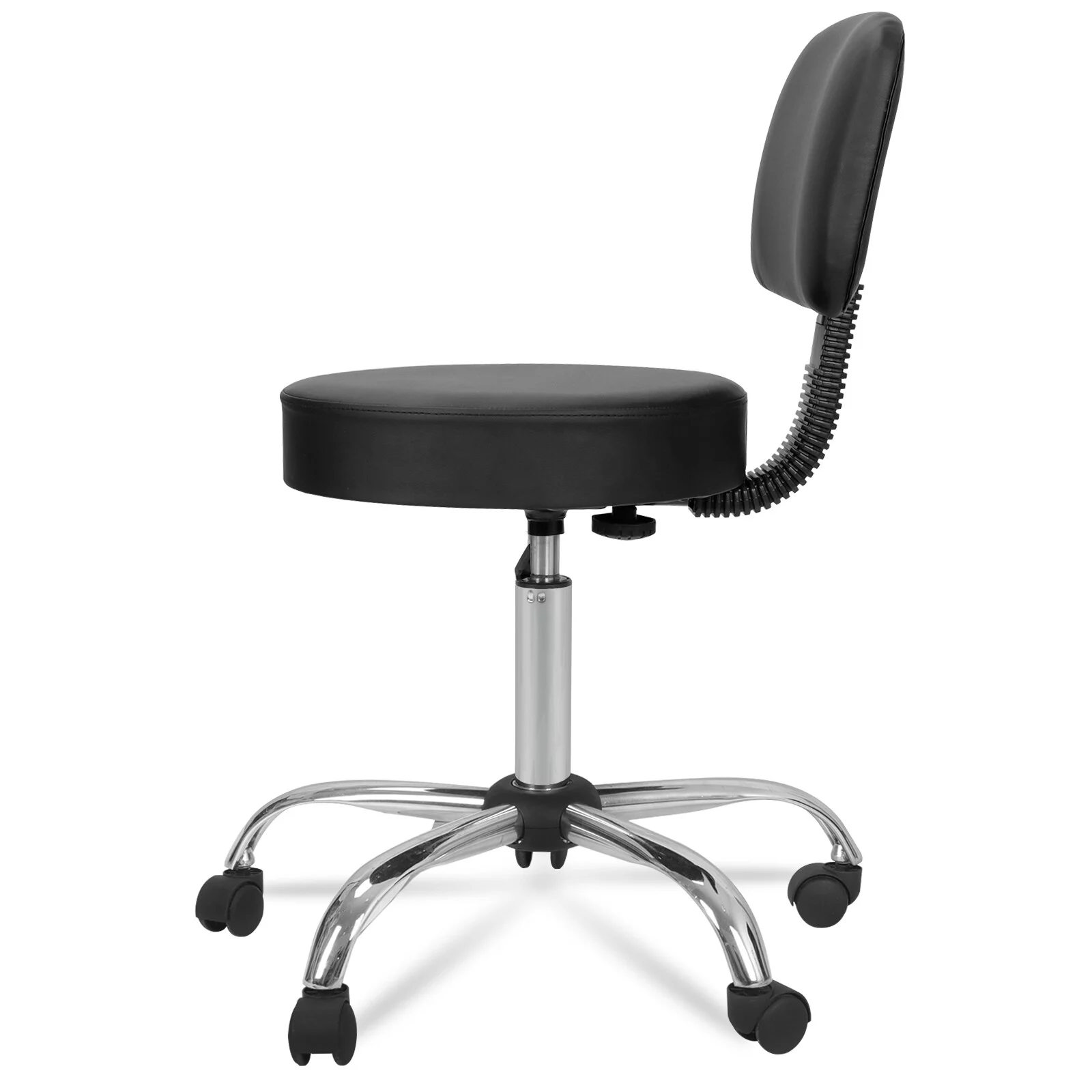 ZENSTYLE Swivel Medical Salon Massage Stool Rolling Chair W/Backrest Seat Dia. 15.74''