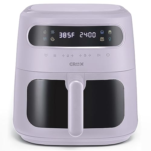 CRUX x Marshmello 8.0 QT Digital Air Fryer with TurboCrisp Technology, Touch Screen Temperature Control, Timer and Auto Shut-off, Fully Programmable, Silicone Liner Included, Lavender