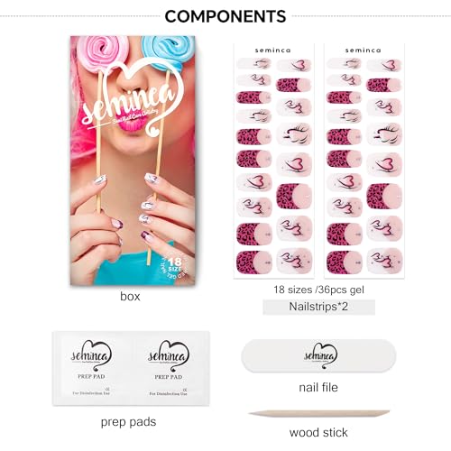 Semi Cured Gel Nail Strips-Easy Apply Christmas Gel Nail Stickers Holiday Semi Cured Manicure Strips with Sparkling Xmas Designs (Classic Yule)