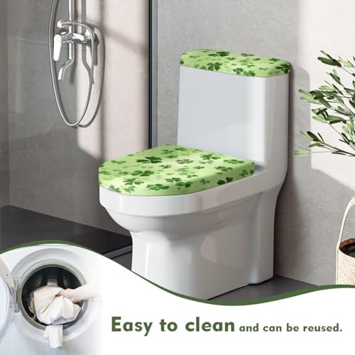 Christmas Bow Bell Toilet Tank Lid Cover and Toilet Seat Lid Cover 2 Pcs Set Toilets Covers with Elastic Cloth Fits Most Toilets Tanks & Lids