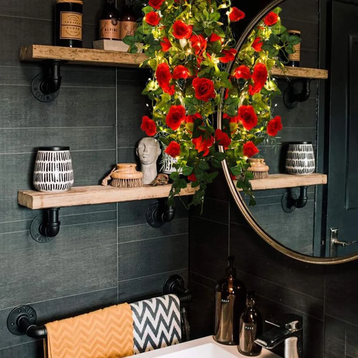 RECUTMS 2PC Artificial Hanging Rose Flower 3.3Ft Garland for Garden Wedding Decoration (Purple), Roses