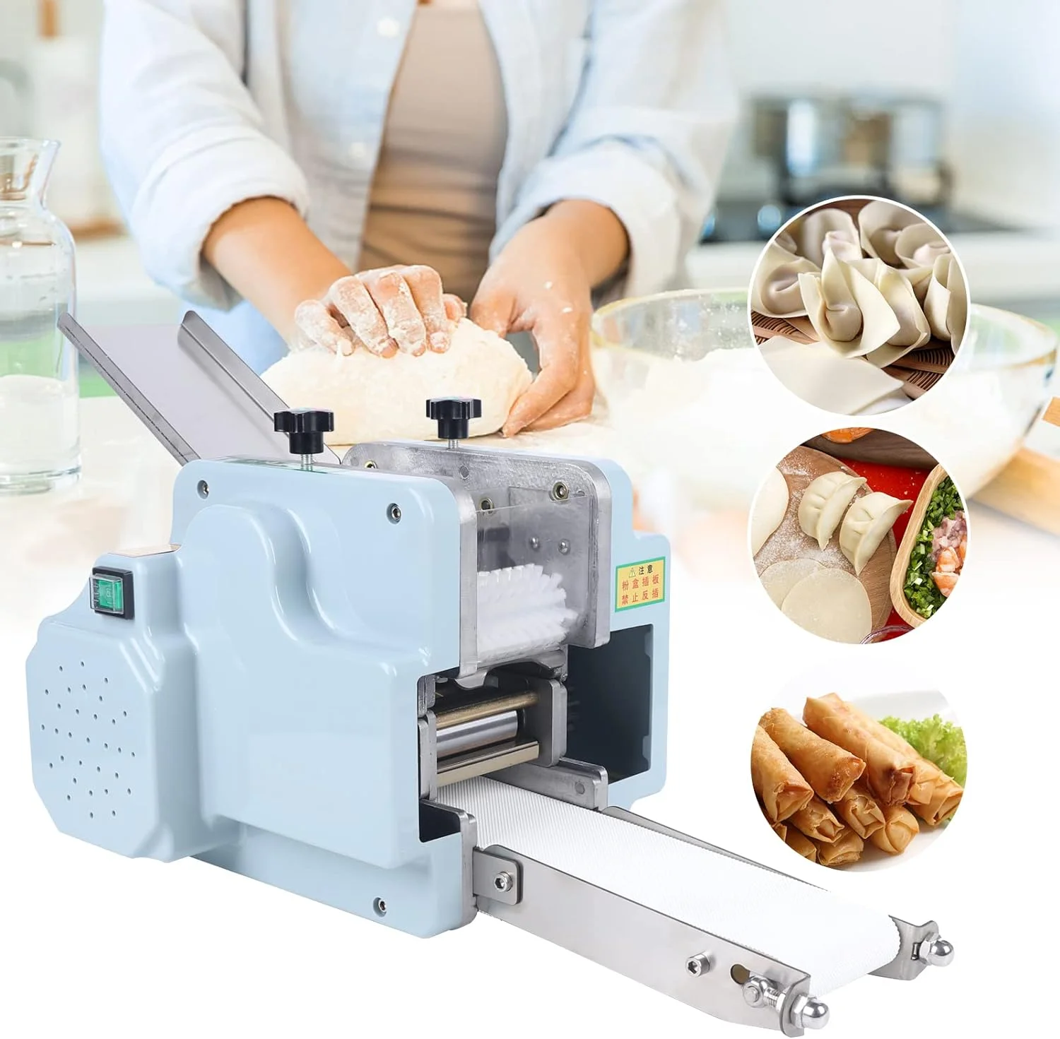 MIDUO Commercial Electric Dough Processing Maker Dumpling Skin Machine 3.15” Mold 110V