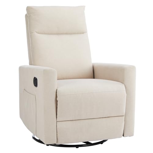 Sweetcrispy Massage Recliner Chair for Adults, Adjustable Home Theater Seating with Lumbar Support for Living Room, Modern Fabric Reclining, Light Grey