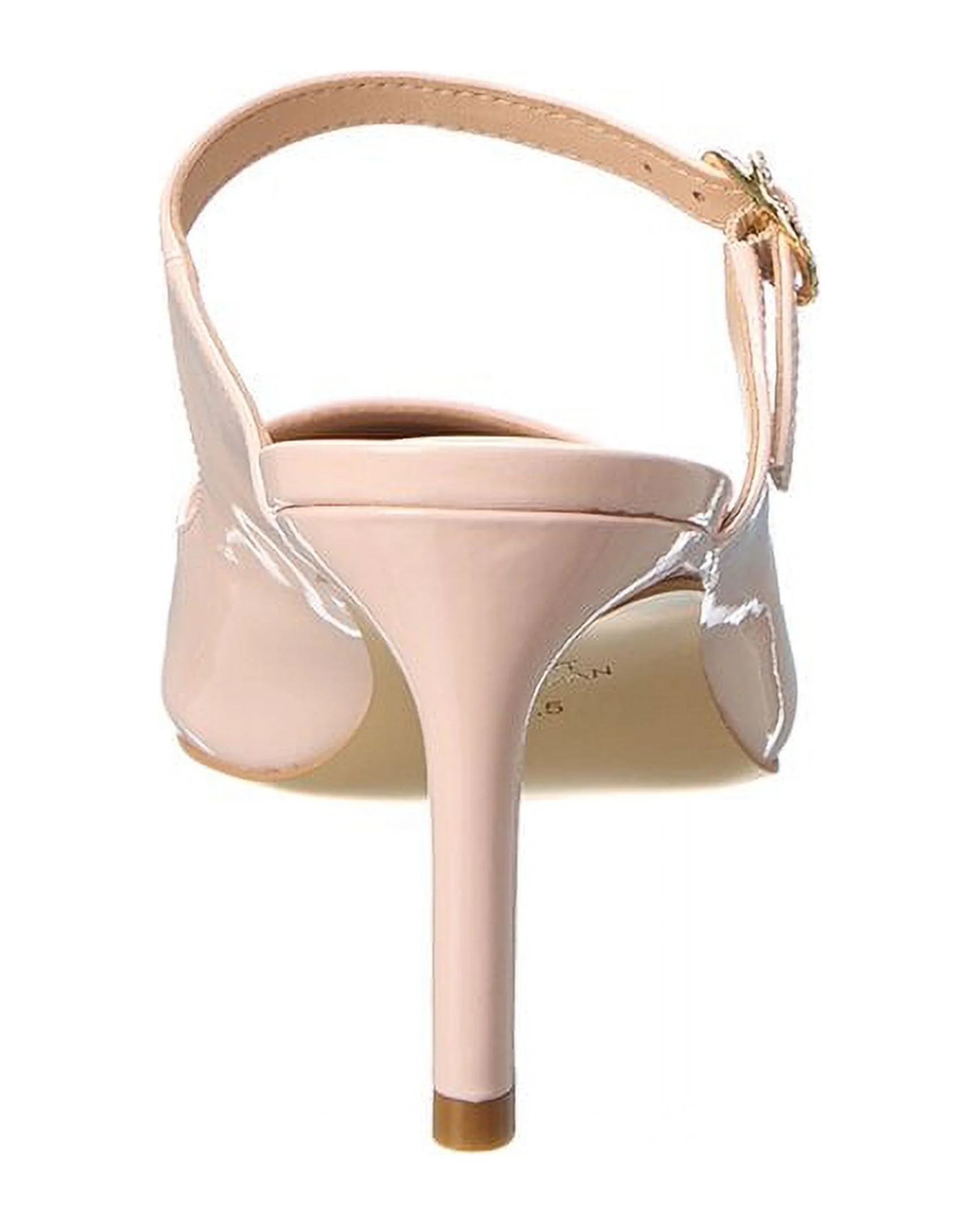 Stuart Weitzman Crystal Buckle 75 Patent Mule, 8.5, Pink