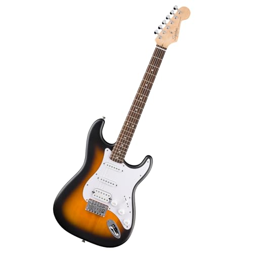 Fender Squier Debut Series Stratocaster HT HSS Electric Guitar, Beginner Guitar, 2-Year Warranty, Includes Free Lessons, Black with Satin Urethane Finish
