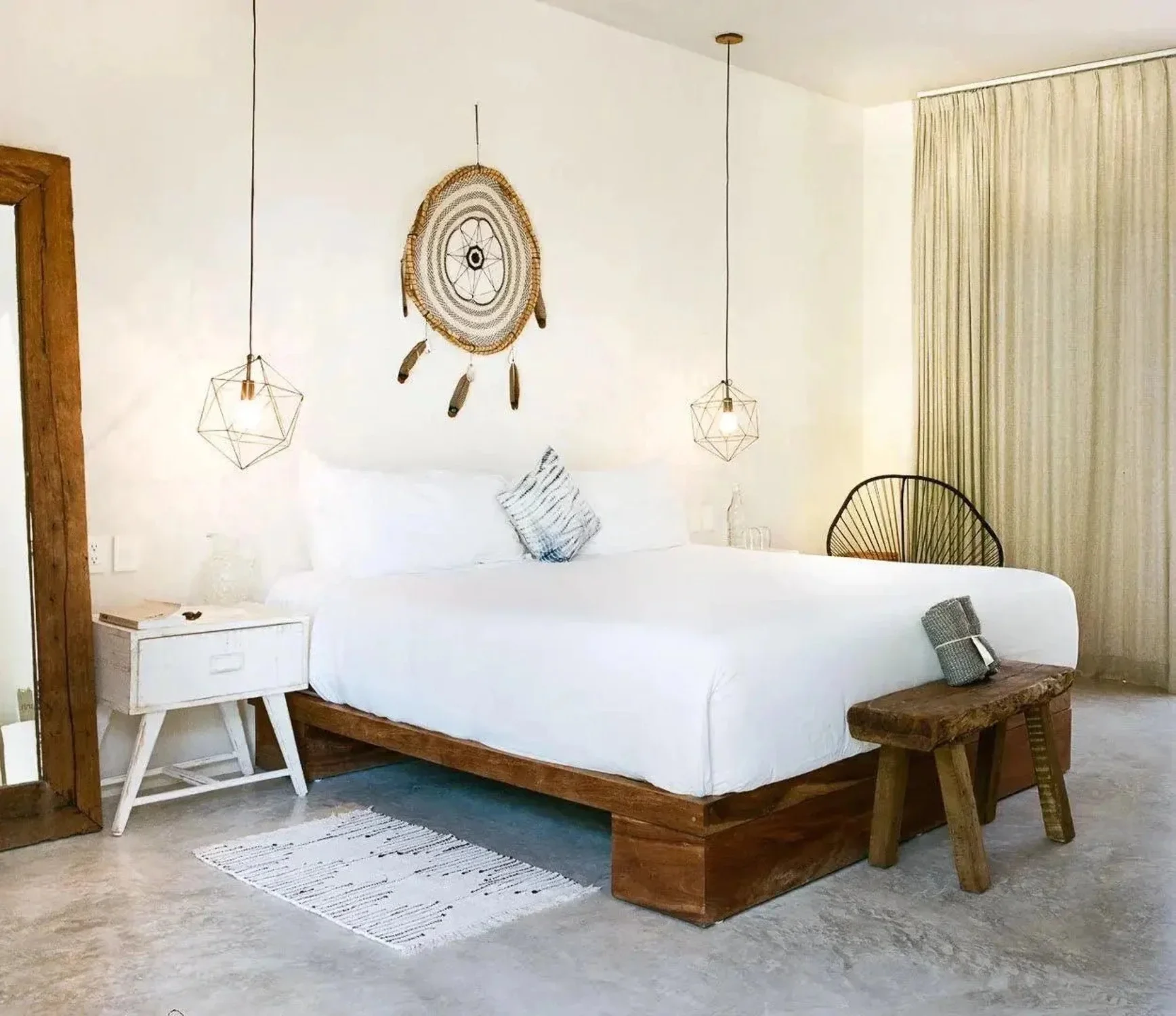 Medium Blush Pink  Suede Fringe Dreamcatcher