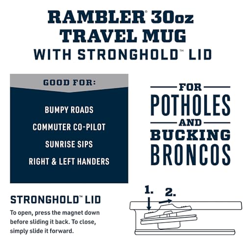 YETI Rambler 30 oz Travel Mug, Stainless Steel, Vacuum Insulated with Stronghold Lid