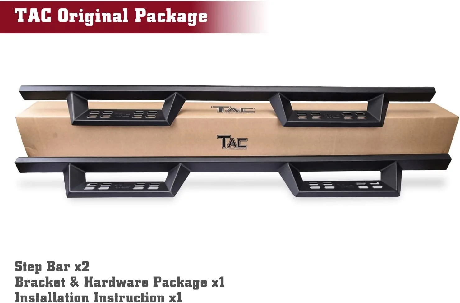 TAC Sniper Running Boards Fit 2009-2018 Dodge RAM 1500 | 2010-2024 RAM 2500/3500 Crew Cab | 2019-2023 RAM 1500 Classic 4