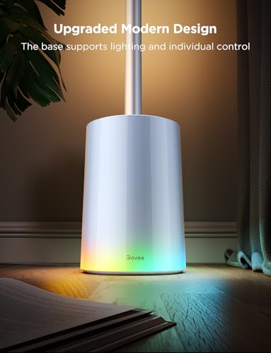 Govee Floor Lamp 2 with Matter, RGBIC, Warm Cool White LED, Alexa Compatible, 1725lm, Music Sync, Scene Modes, Smart Floor Lamp for Living Room, Bedroom, Silver(1 Pack)