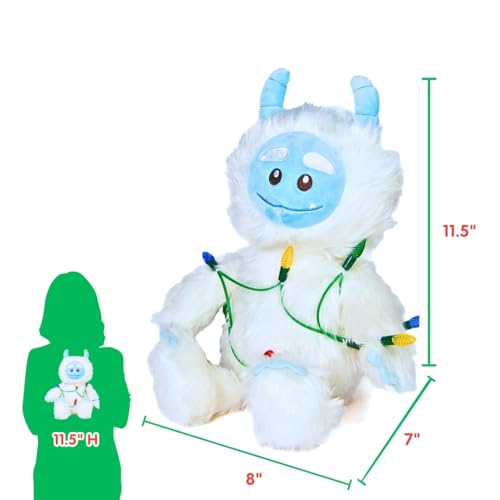 Cuddle Barn - Yeti for Christmas | Animated Musical Yeti Soft Fluffy Plush Toy | Dancing, Lights Up, Sings Deck The Halls, 11.5 Inches