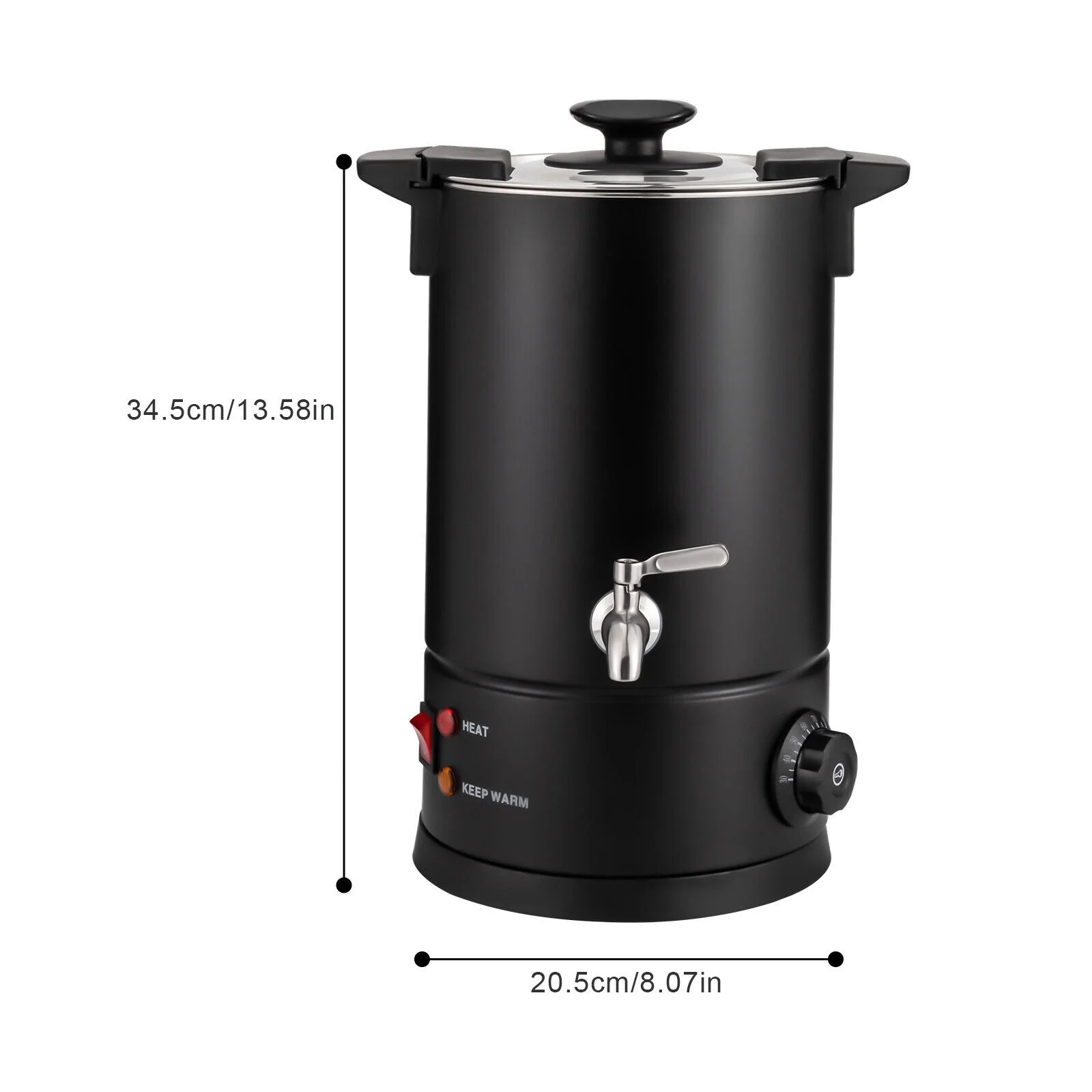 OUKANING 8L/270Oz Stainless Steel Electric Coffee Urn / Percolator Coffee Pot Hot Beverage Dispenser Black 1000w