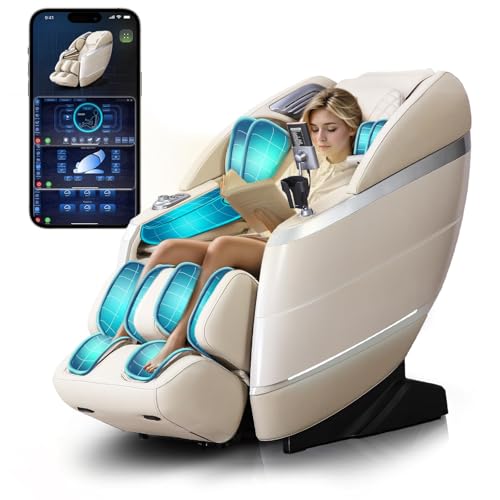 4D Full Body Massage Chair with Flexible 166° Track, Reading Light, 18 Massage Modes, 11 Techniques, 36 Airbags, Zero Gravity Recliner with Yoga Stretch and Foot Massage Grey