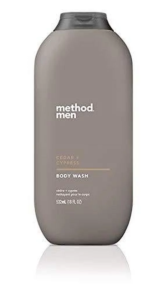 Method Men's - Cedar Cypress Body Wash 18 Ounce & Cedar Cyprus Bar Soap - Set of