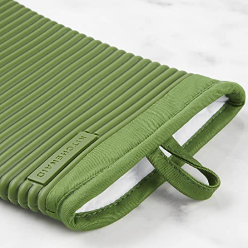 KITCHENAID Ribbed Soft Silicone Oven Mitt 2-Pack Set, 7.5