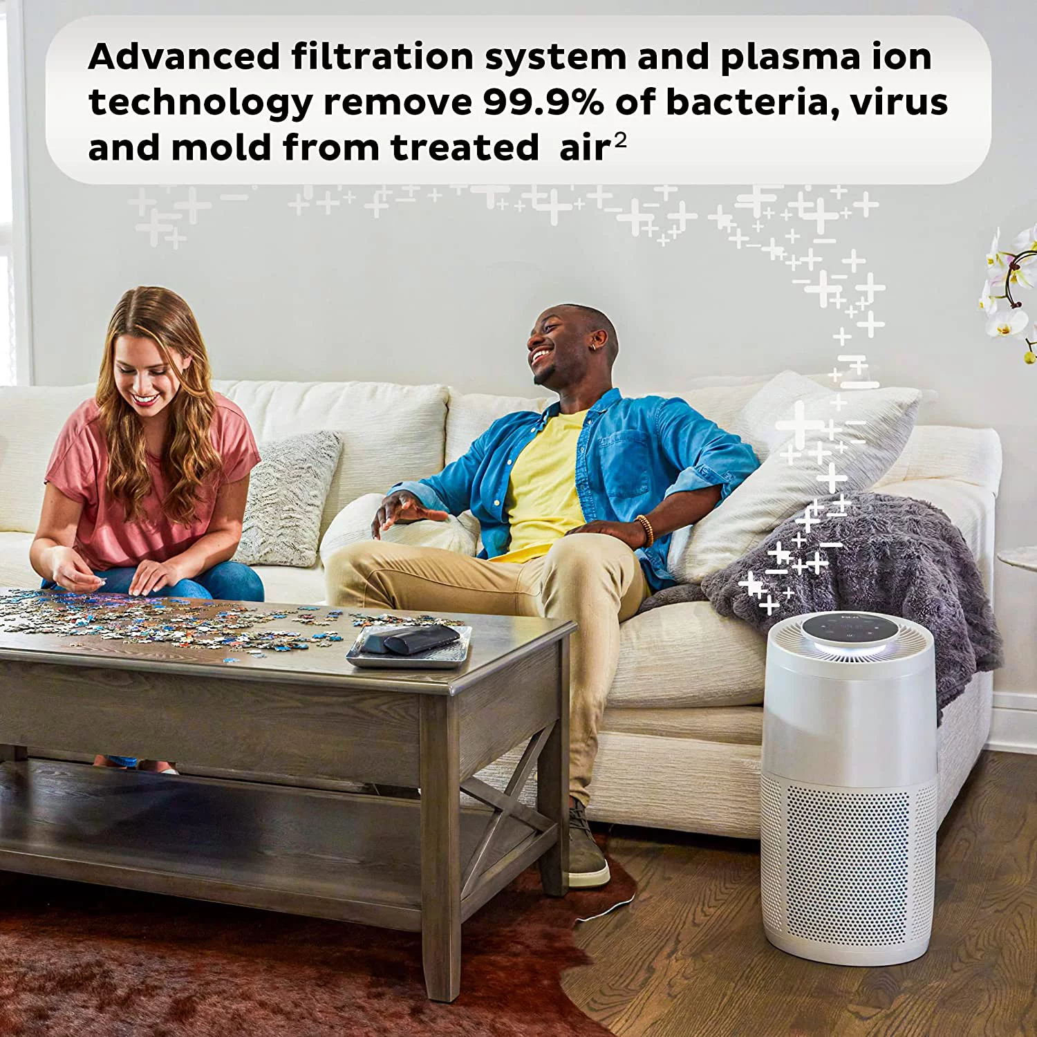 Instant HEPA Quiet Air Purifier  From the Makers of Instant Pot with Plasma Ion Technology for Rooms up to 630ft2; removes 99% of Dust  Smoke  Odors  Pollen & Pet Hair  for Bedrooms &