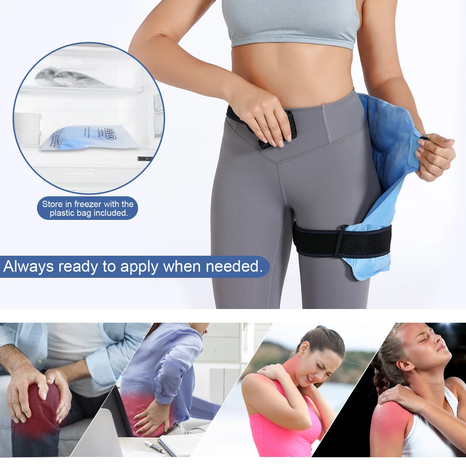 REVIX Shoulder Ice Pack for Back, Hip, Leg Injuries & Surgery Recovery