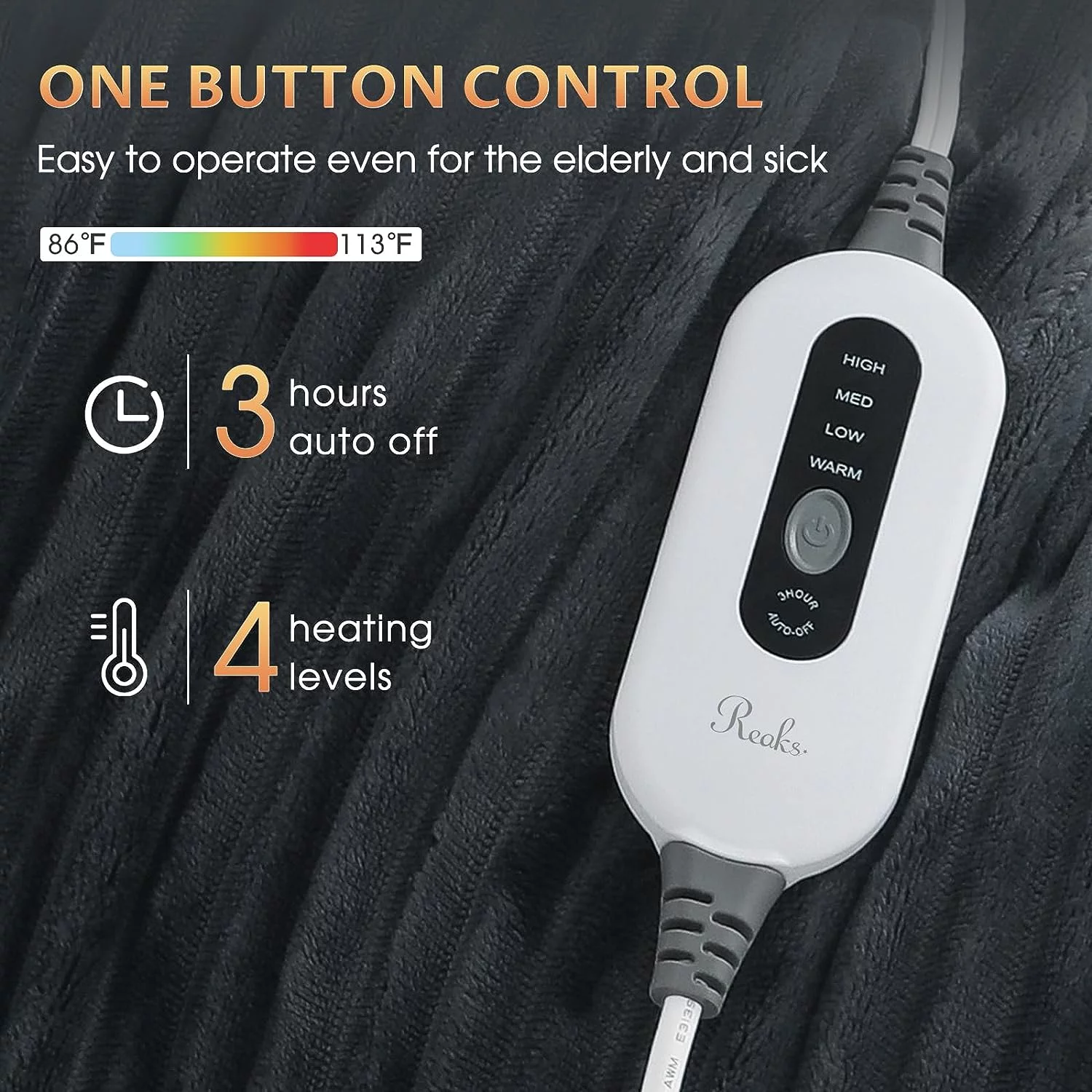 Reaks Heated Blanket Throw - 50