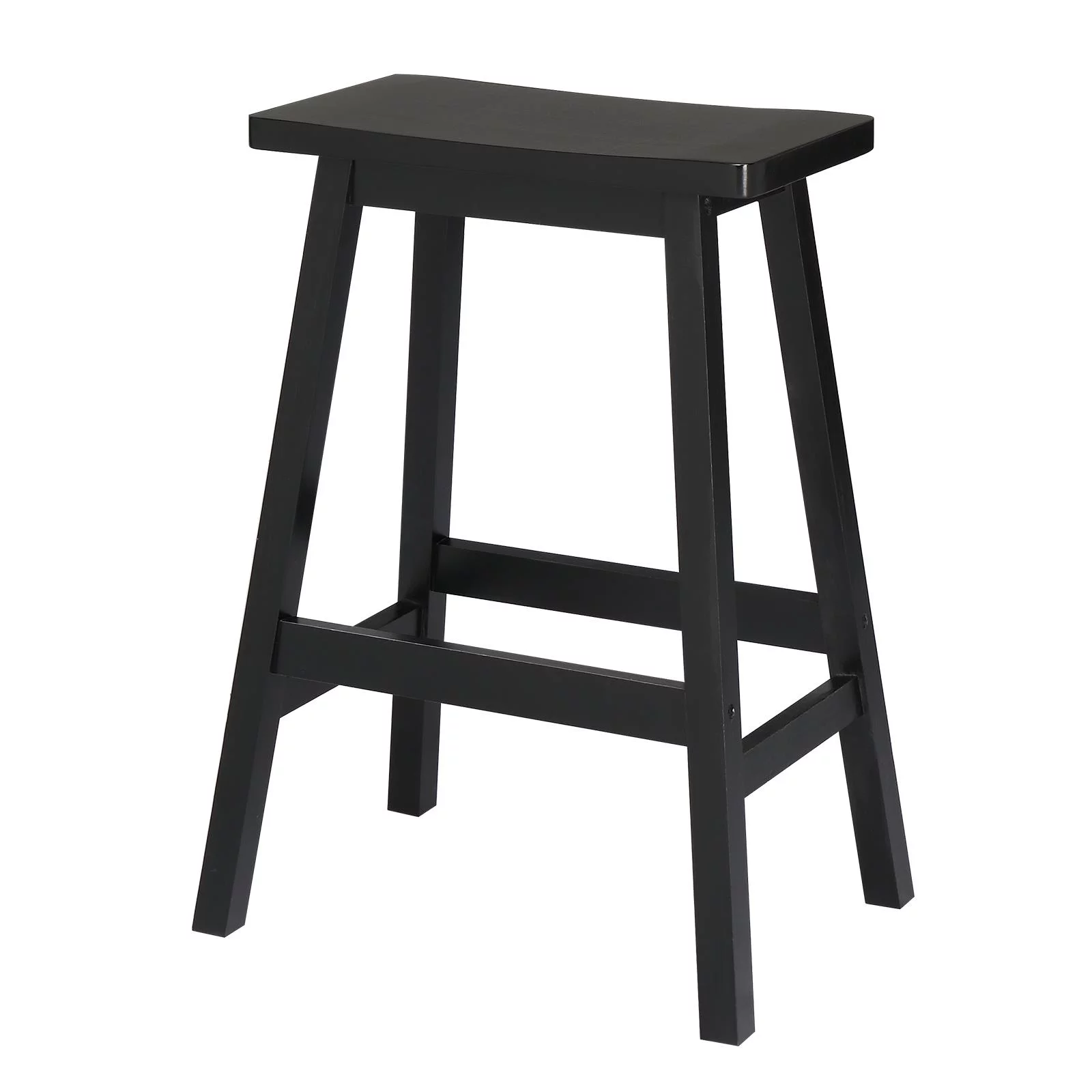 Ktaxon Set of 4 Bar Stools Home Kitchen Dining Room Saddle Seat Wooden Pub Chair Counter Stools Black