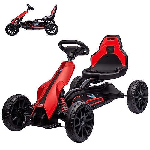 12V Electric Drift Kart for Kids, 7Ah Battery Powered, 35W Motor with Adjustable Speed, Safety Belt, and Shock Absorber; Maximum Load of 66 Lbs Electric Car Toy(Black)